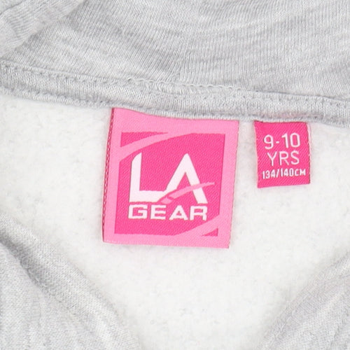 LA Gear Girls Grey Full Zip Hoodie 9-10 Years