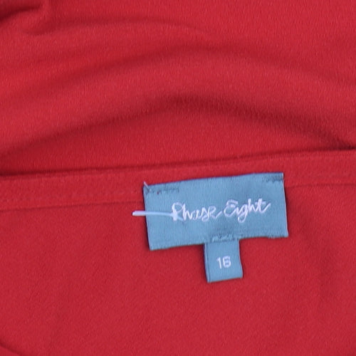 Phase Eight Women's Red Sleeveless Top, Size 16