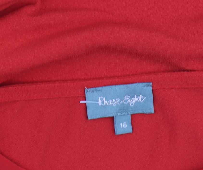 Phase Eight Women's Red Sleeveless Top, Size 16