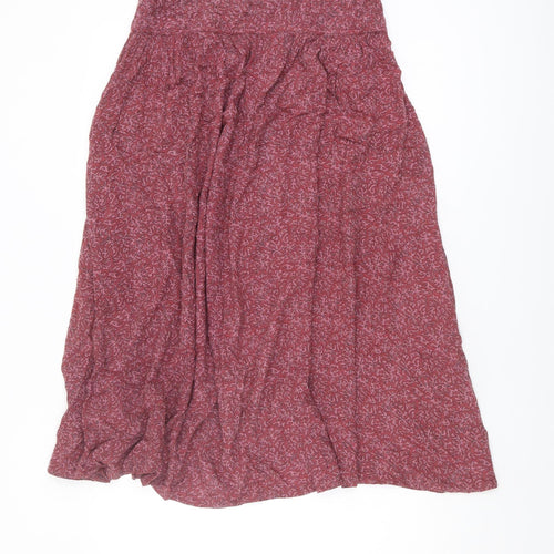 Fat Face Women's Red Viscose Skirt Size 10