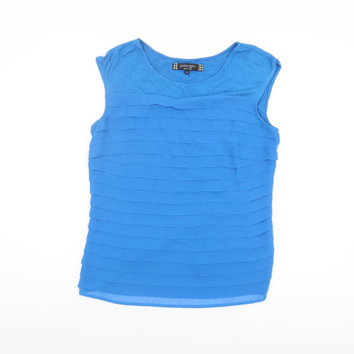 Principles Blue Women's Blouse 12 Viscose Sleeveless