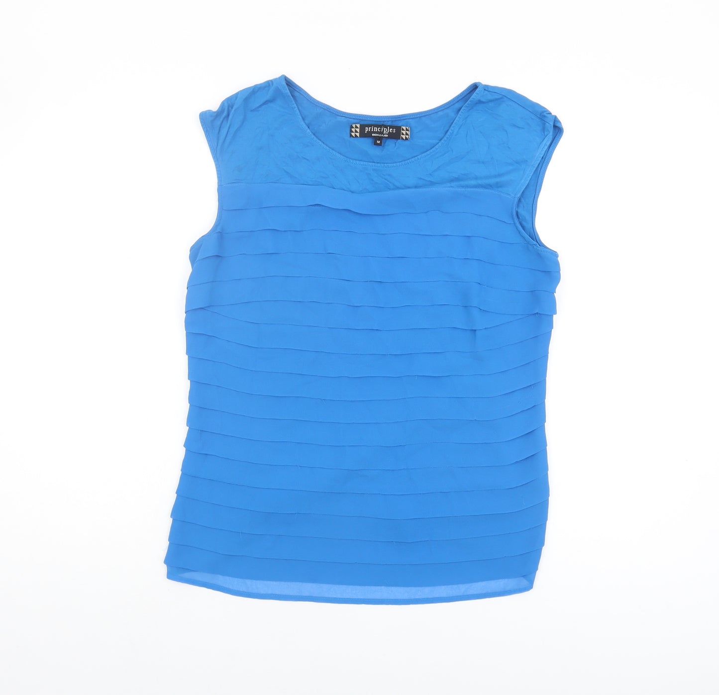 Principles Blue Women's Blouse 12 Viscose Sleeveless