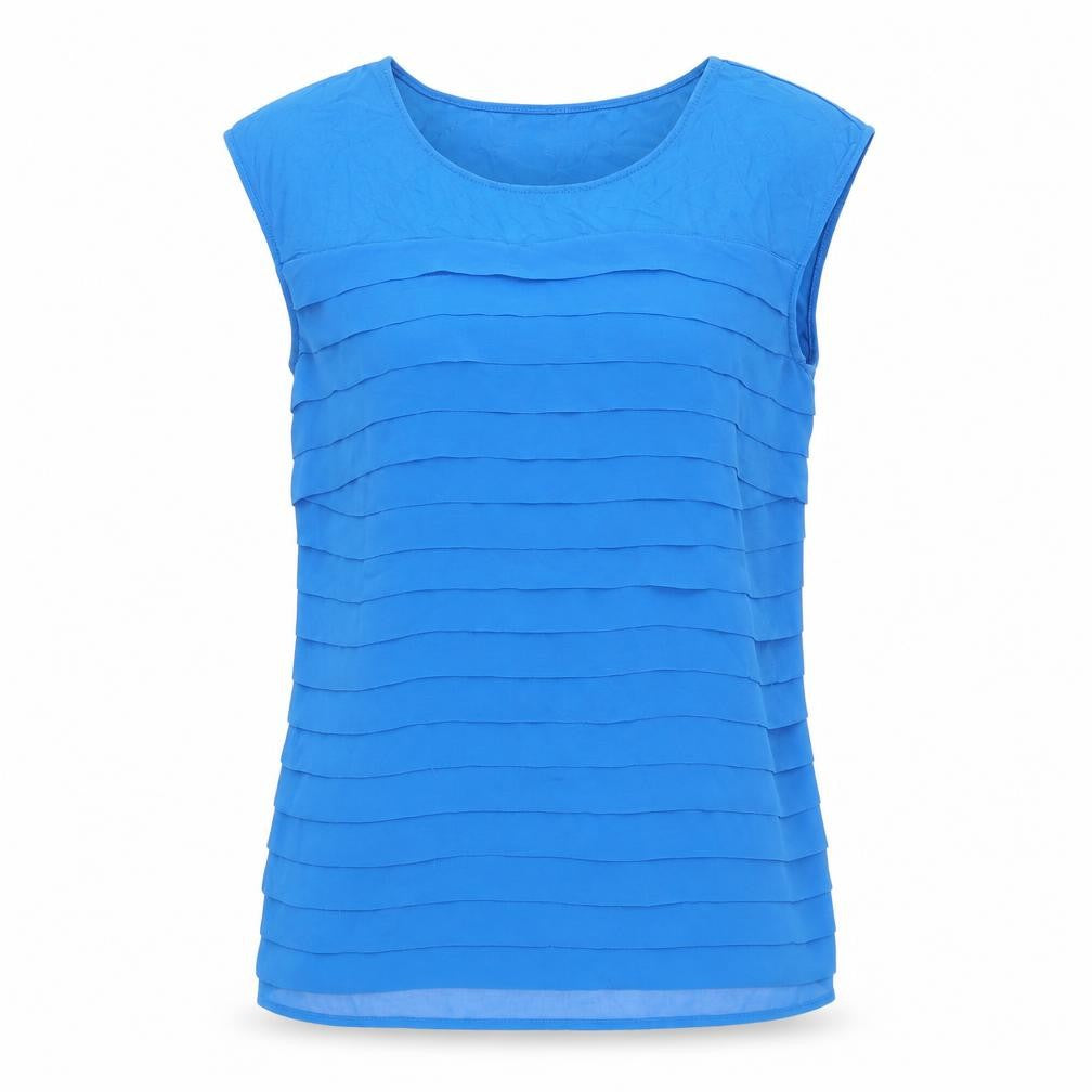 Front view of Principles Blue Women's Blouse 12 Viscose Sleeveless