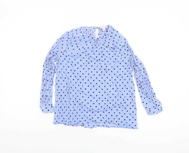Warehouse Women's Blue Polka Dot Blouse Size 12