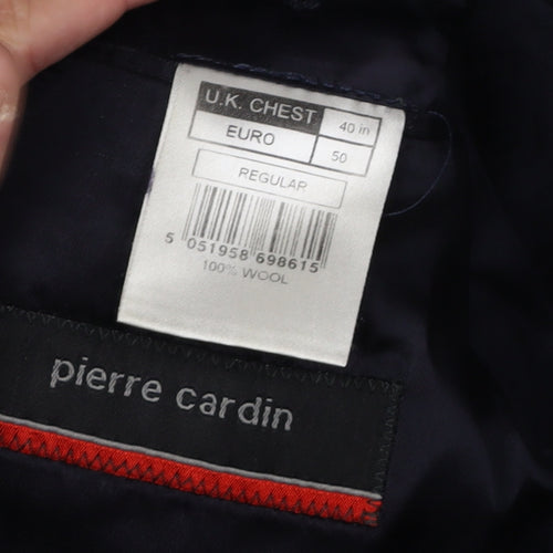 Pierre Cardin Men's Blue Wool Blazer 40 Regular