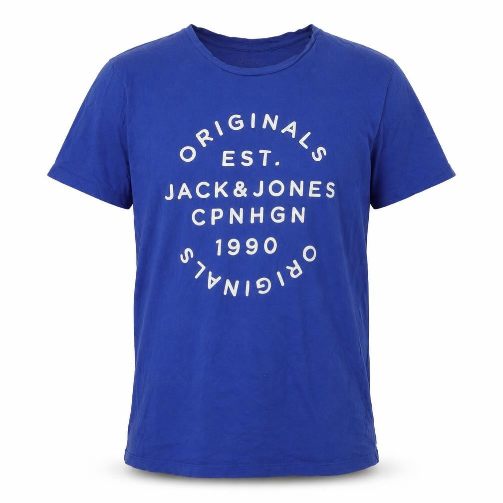 Jack & Jones Men's Blue Graphic Print T-Shirt L