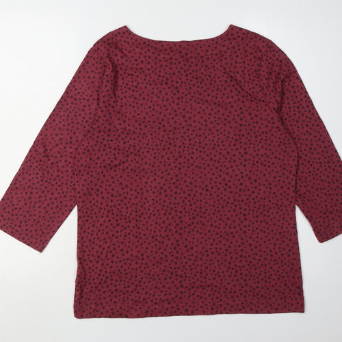 Weird Fish Women's Red Polka Dot V-Neck T-Shirt - Size 14