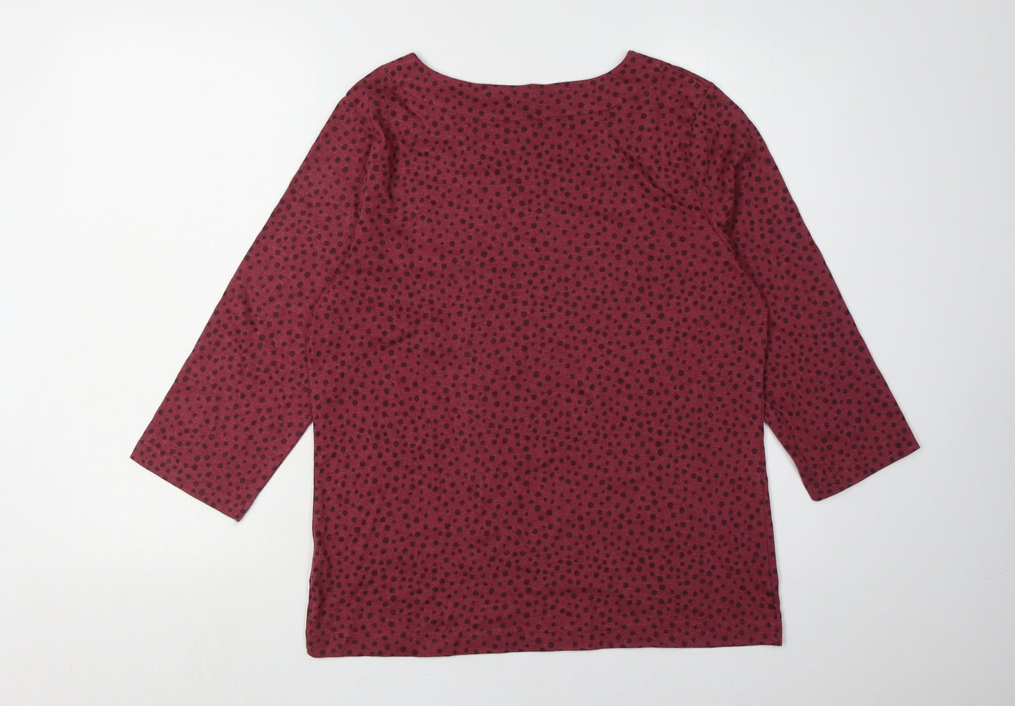 Weird Fish Women's Red Polka Dot V-Neck T-Shirt - Size 14