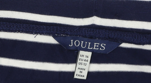 Joules Women Blue Striped Skirt Size 16 Elastic Waist