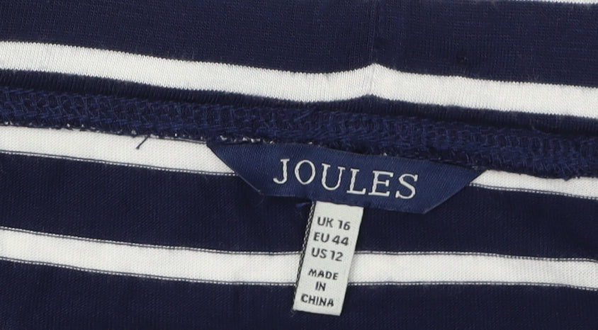 Joules Women Blue Striped Skirt Size 16 Elastic Waist