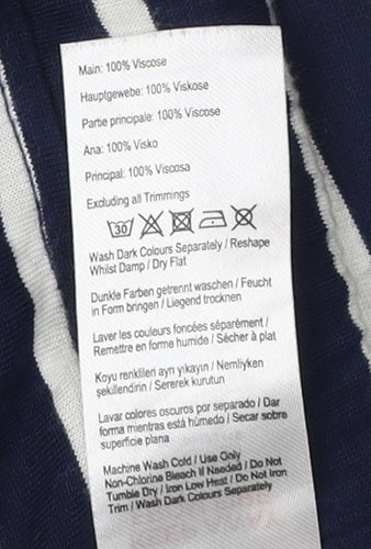 Joules Women Blue Striped Skirt Size 16 Elastic Waist