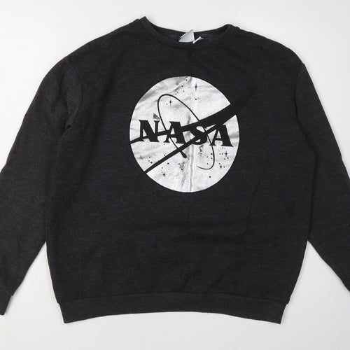 Women's Black NASA Logo Sweatshirt Size 12 Pullover