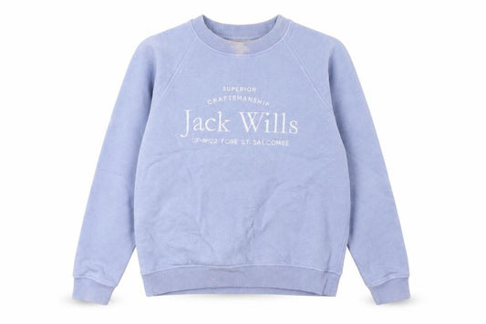 Front view of Jack Wills Women's Blue Pullover Sweatshirt, size 8