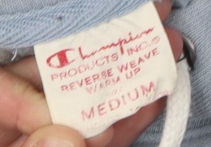 Champion Men's Blue Pullover Hoodie M - Good Condition