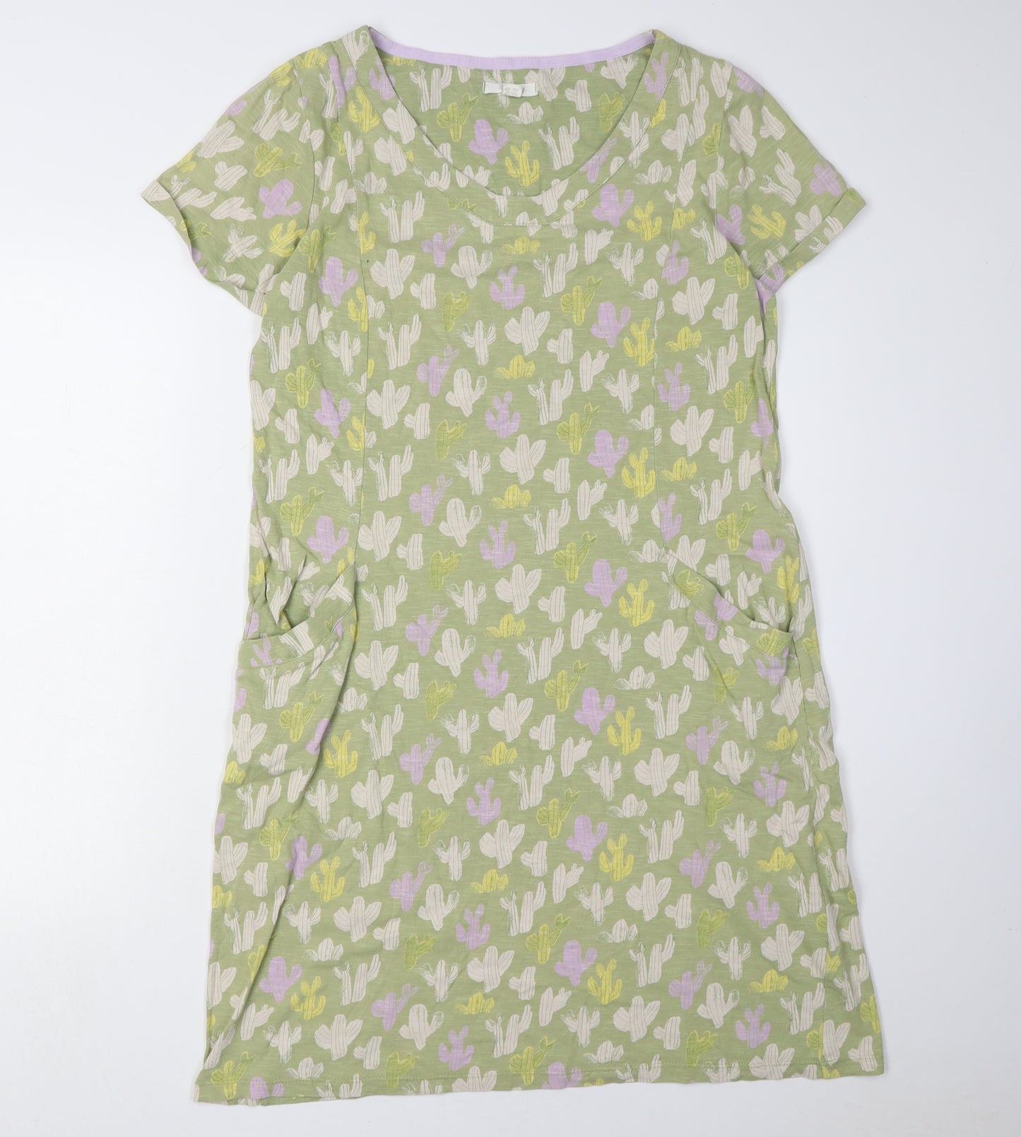 White Stuff Women's Green Floral Shift Dress Size 12