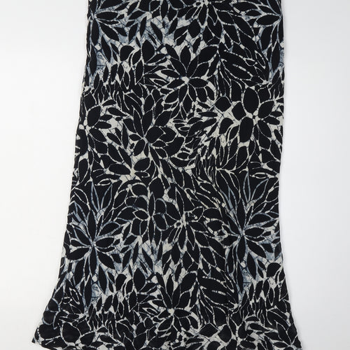 Wallis Women's Black Floral Viscose Skirt Size 16