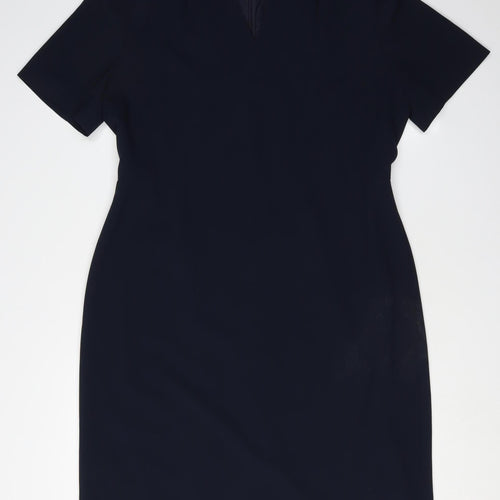 John Lewis Women's Black Sheath Dress, Size 16, Knee Length