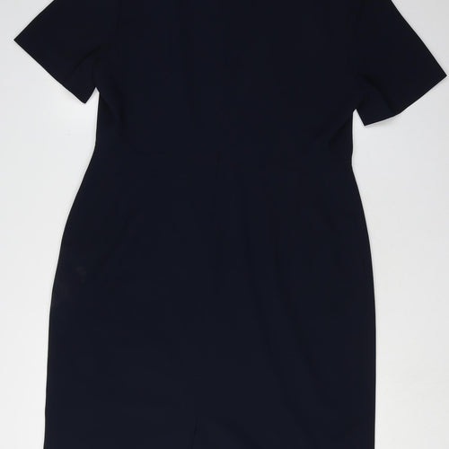 John Lewis Women's Black Sheath Dress, Size 16, Knee Length