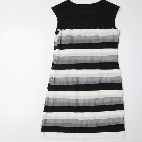 Principles Black Striped Sheath Dress, Size 10 - Elegant Style
