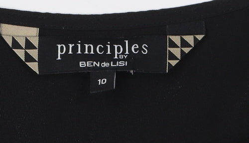 Principles Black Striped Sheath Dress, Size 10 - Elegant Style