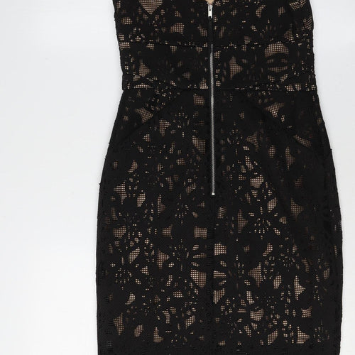 Oasis Black Sleeveless Lace Dress UK 8 Women