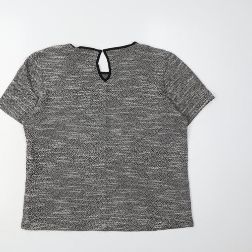 Warehouse Women's Grey Embroidered Top, UK 10