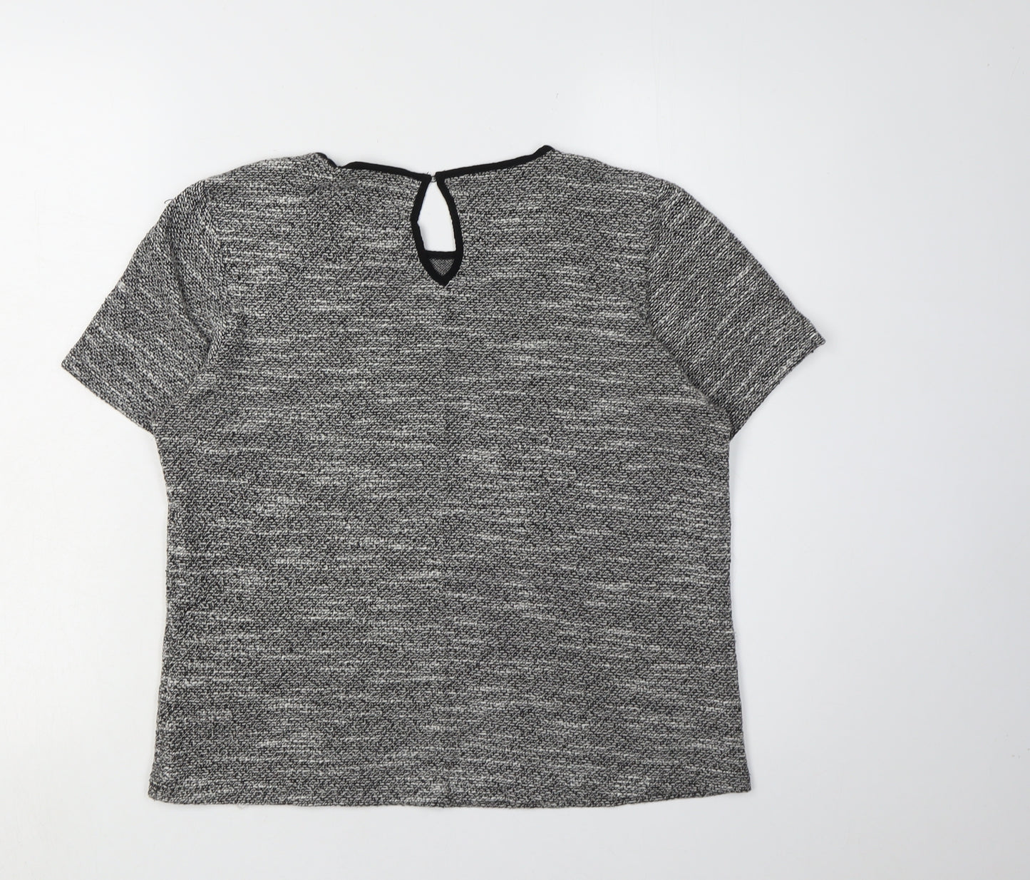 Warehouse Women's Grey Embroidered Top, UK 10