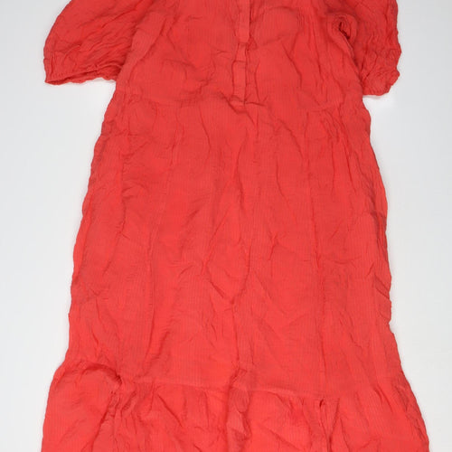Oliver Bonas Women's Red Midi Shift Dress Size 18