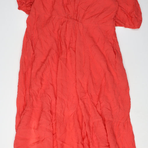 Oliver Bonas Women's Red Midi Shift Dress Size 18