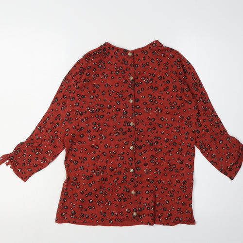 Fat Face Red Animal Print Women's Cardigan, Size 6