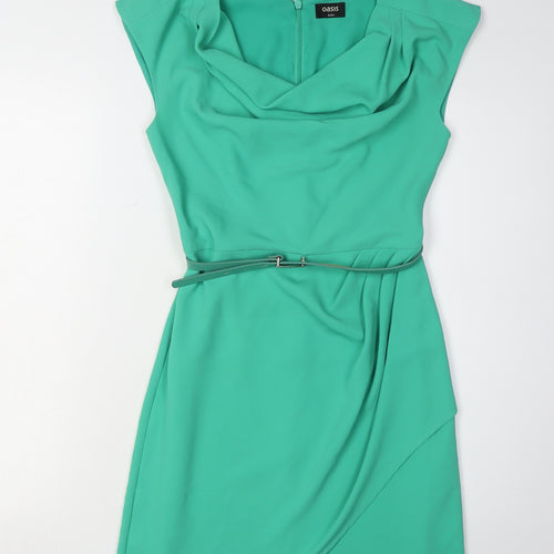 Oasis Women’s Green Sheath Dress Size 8 Sleeveless