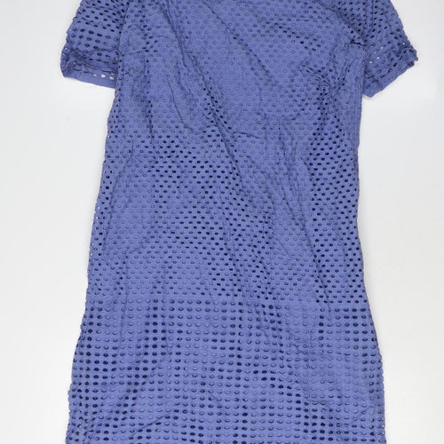 Dash Women's Blue Cotton Dress Size 10, Half Sleeve