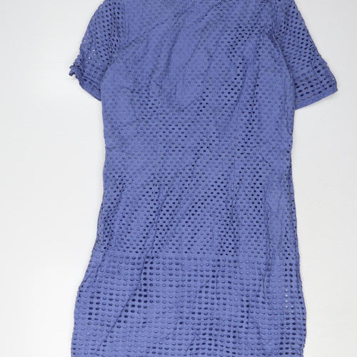 Dash Women's Blue Cotton Dress Size 10, Half Sleeve
