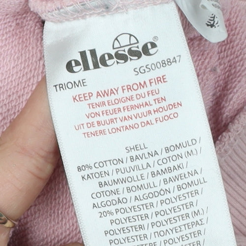 Ellesse Women's Pink Logo Pullover Sweatshirt Size 12