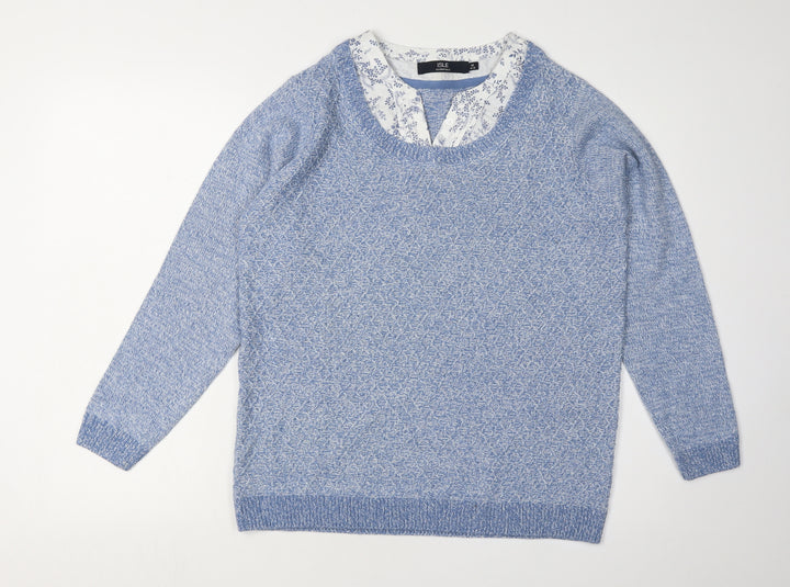 ISLE ESSENTIALS Women's Blue Pullover Jumper M