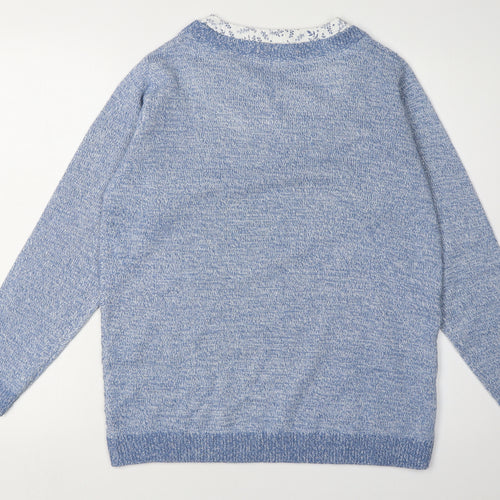 ISLE ESSENTIALS Women's Blue Pullover Jumper M