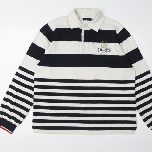 Henri Lloyd Men's White Striped Polo Shirt M