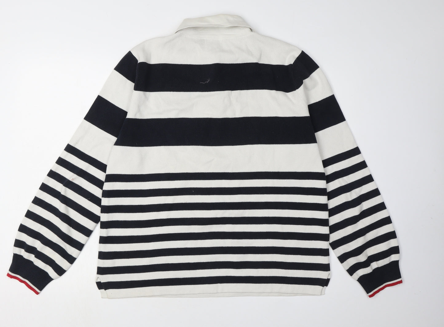 Henri Lloyd Men's White Striped Polo Shirt M