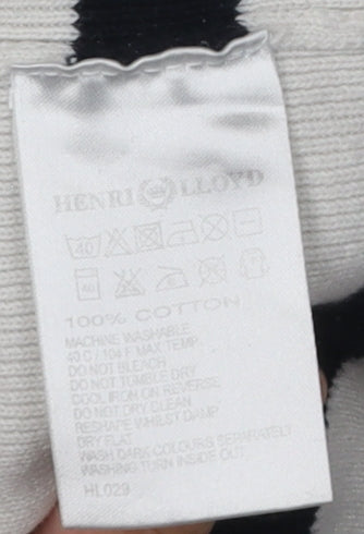 Henri Lloyd Men's White Striped Polo Shirt M