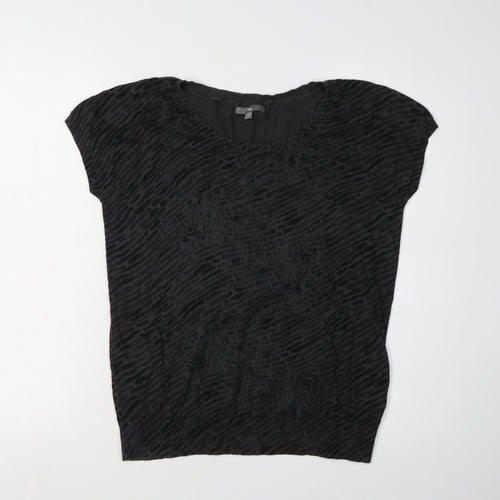 Gap Women's Black Animal Print Top M