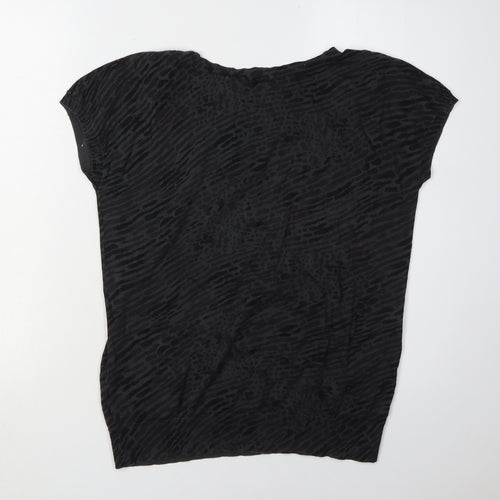 Gap Women's Black Animal Print Top M