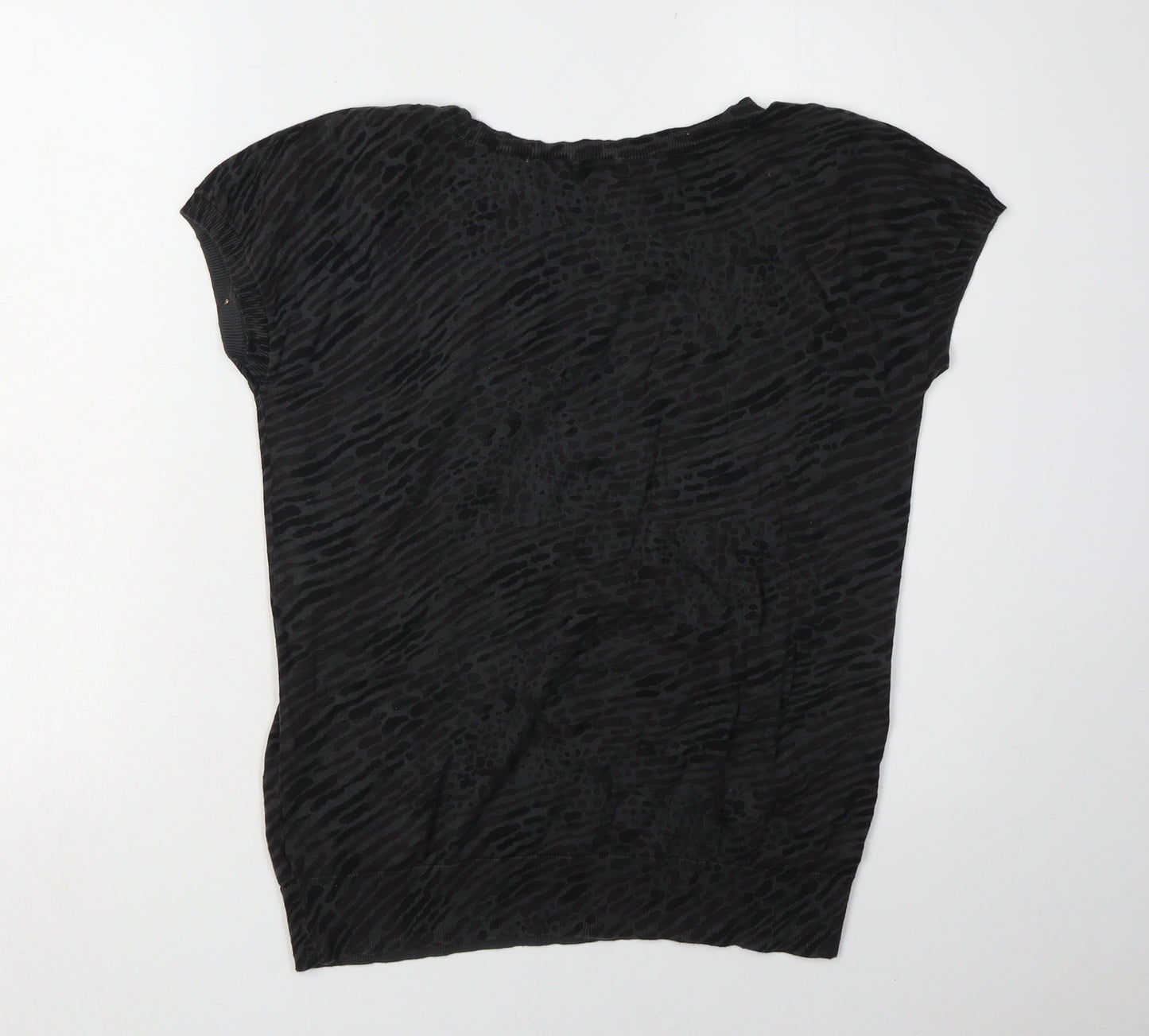 Gap Women's Black Animal Print Top M