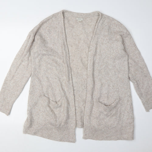 Fat Face Women's Beige Open Front Cardigan UK 14 Acrylic Blend