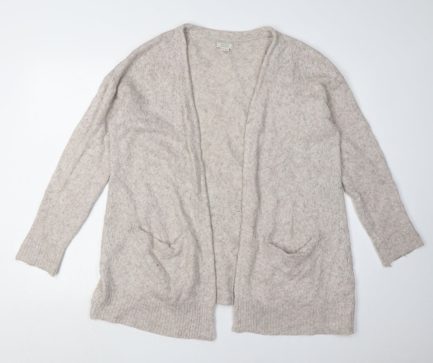 Fat Face Women's Beige Open Front Cardigan UK 14 Acrylic Blend