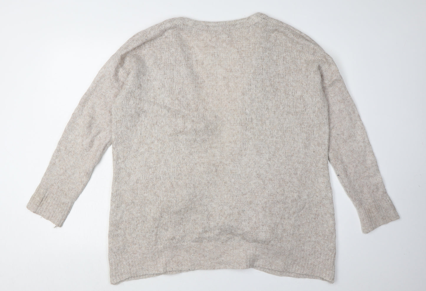 Fat Face Women's Beige Open Front Cardigan UK 14 Acrylic Blend