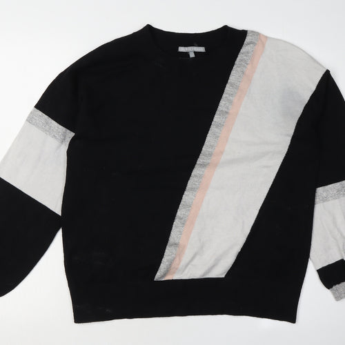 Oliver Bonas Women's Black Geometric Jumper Size 10
