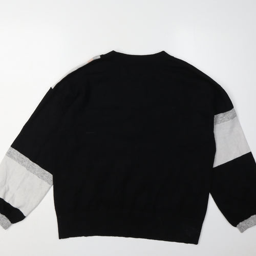 Oliver Bonas Women's Black Geometric Jumper Size 10