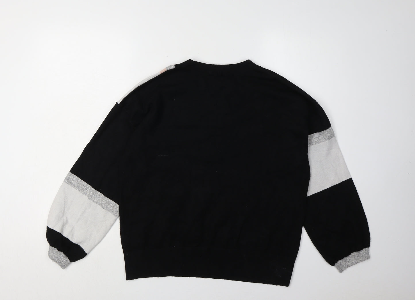 Oliver Bonas Women's Black Geometric Jumper Size 10