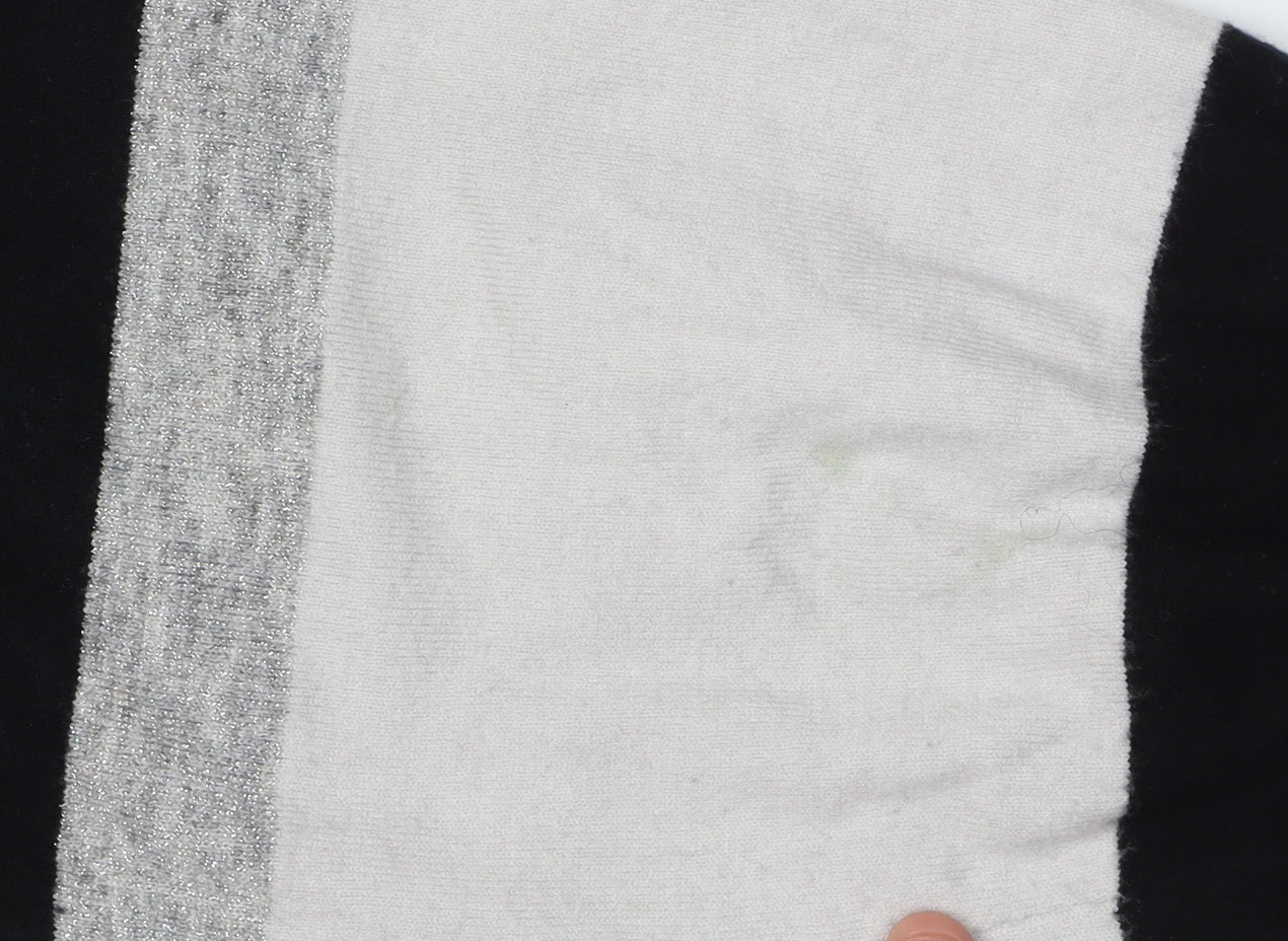 Oliver Bonas Women's Black Geometric Jumper Size 10