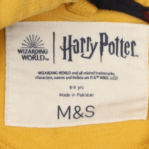 Marks and Spencer Boys Yellow Hufflepuff Hoodie 8-9 Years